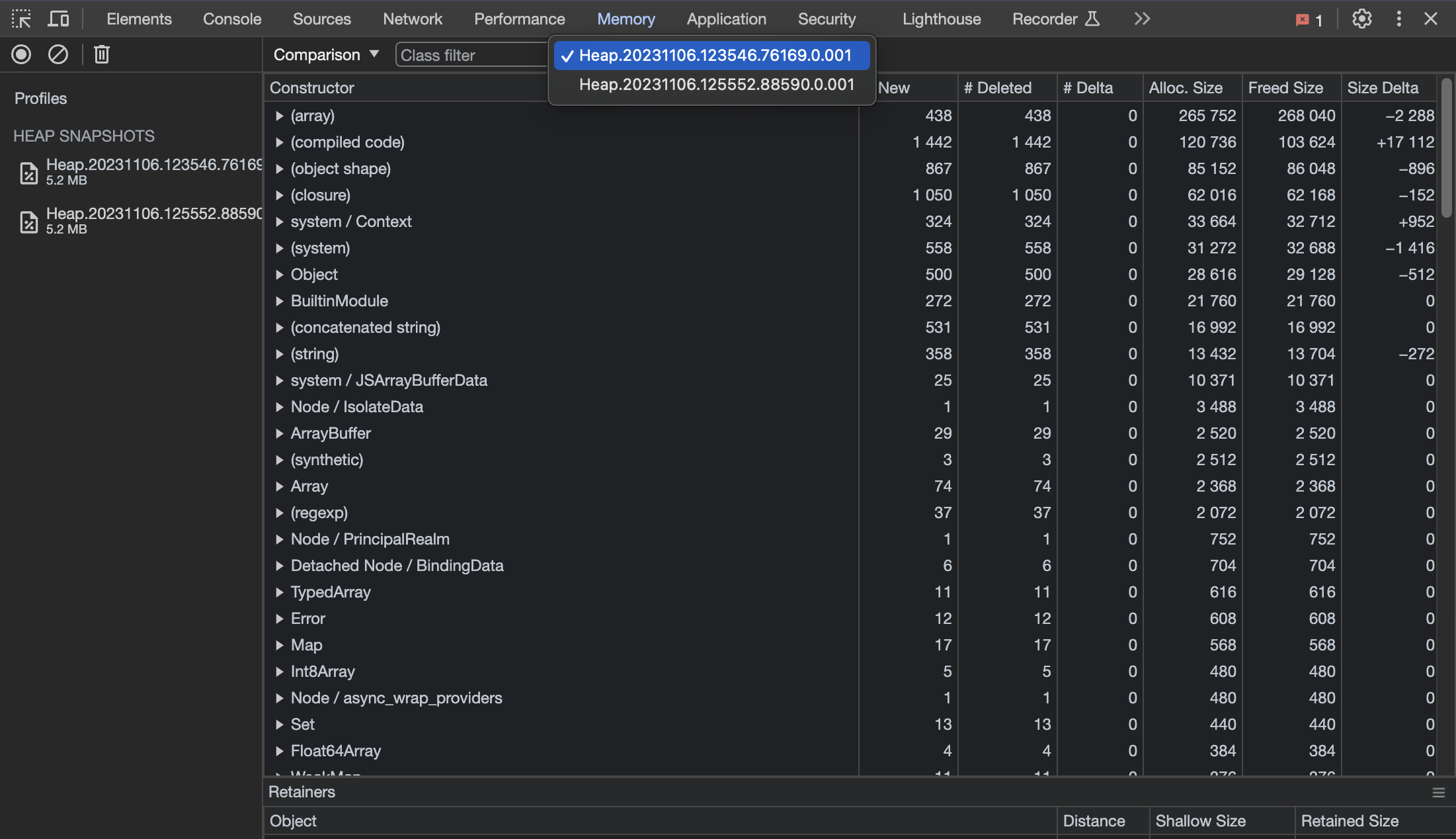 Heap snapshot 2